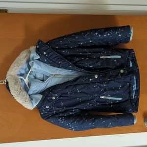 Girls navy hooded coat